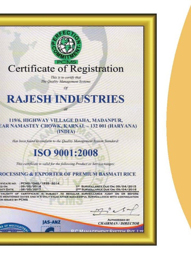 ISO 9001:2008 certificate of registration