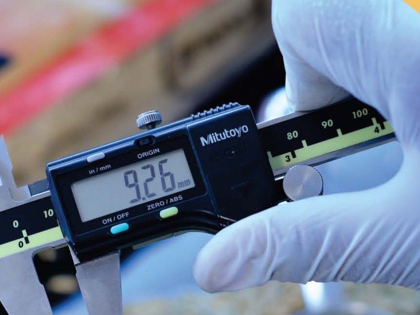 Grain length measured with a digital caliper