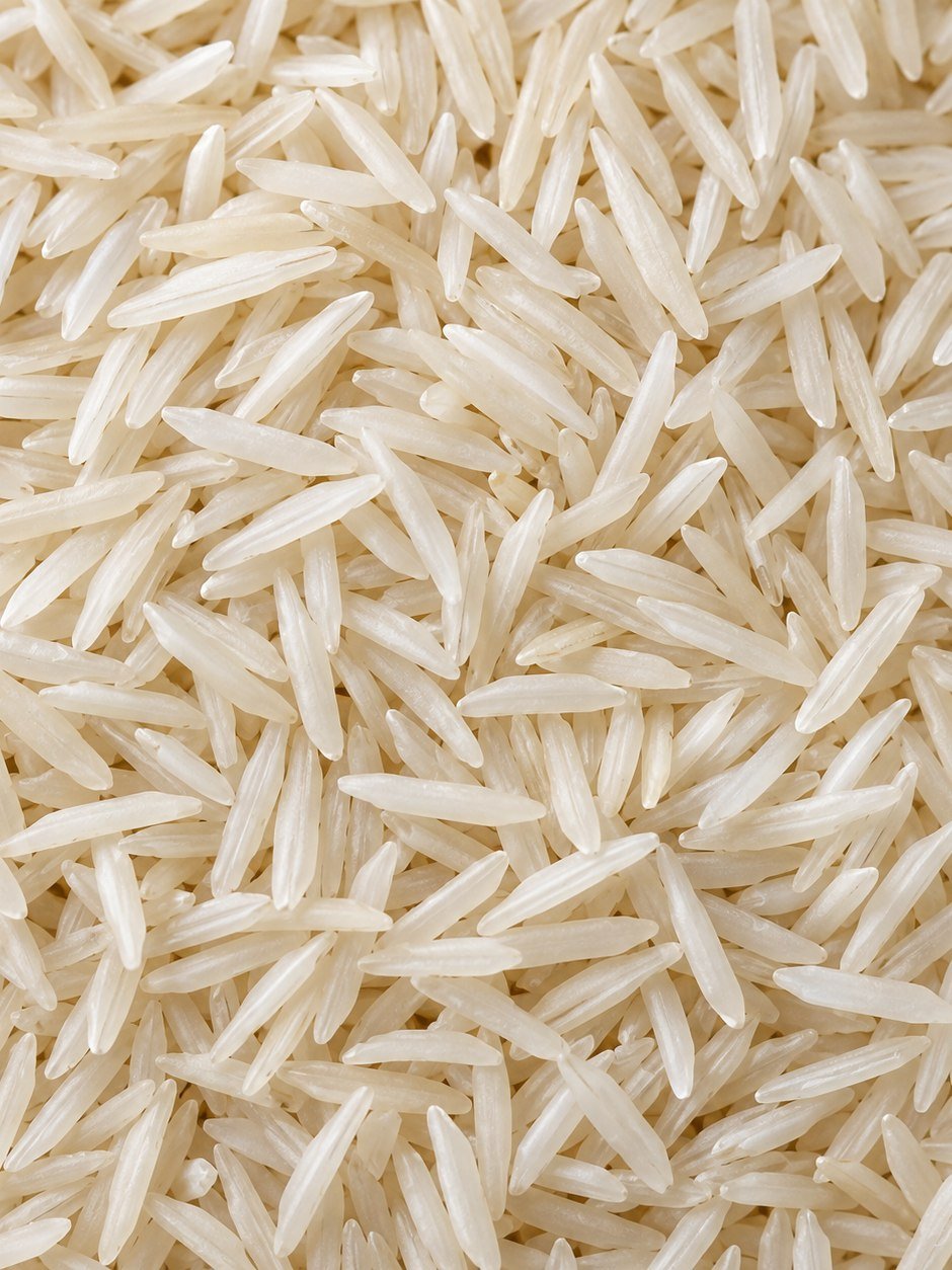 Steam Basmati, long slender grain